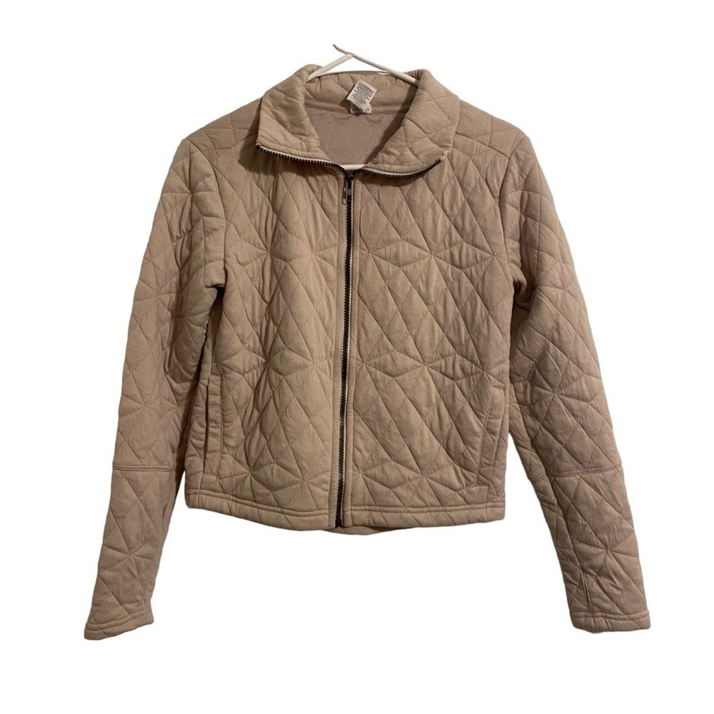 RBX Quilted Beige Active Zippered Jacket